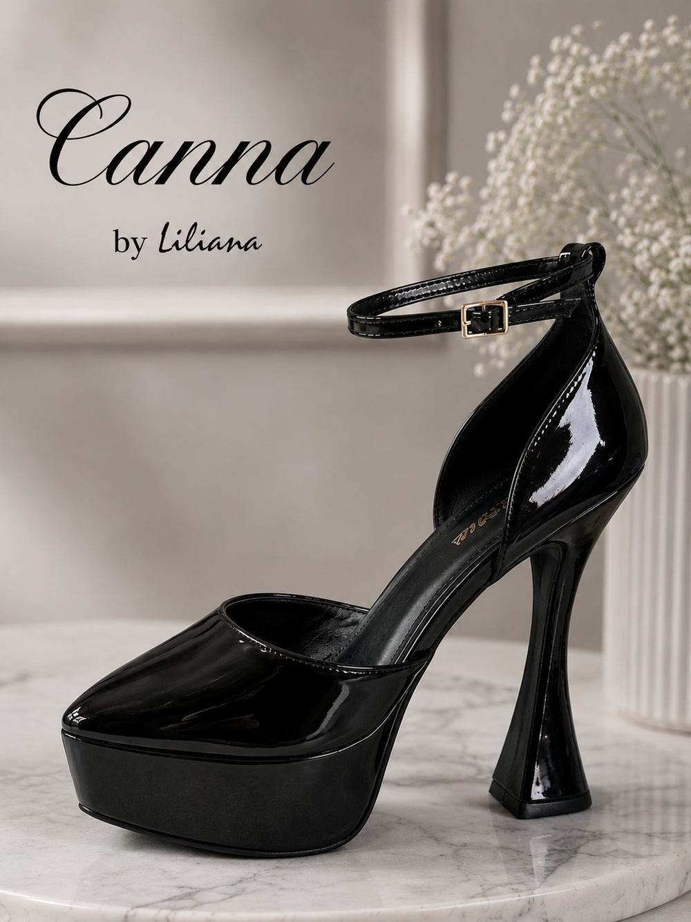 Liliana “Canna” Black Patent Platform Heels – Women’s Size 10 – New in Box